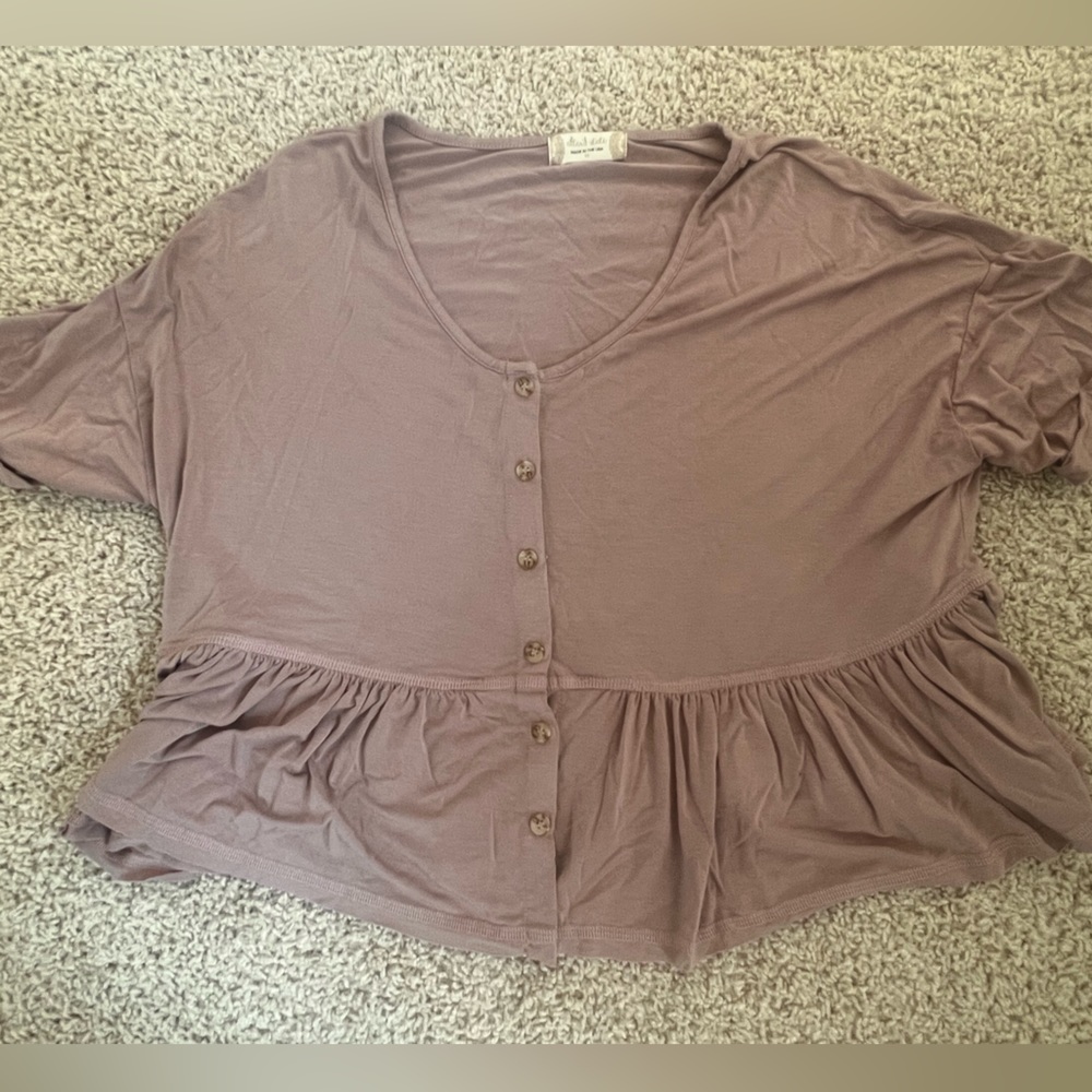 Mauve purple cotton altard state medium shirt with buttons